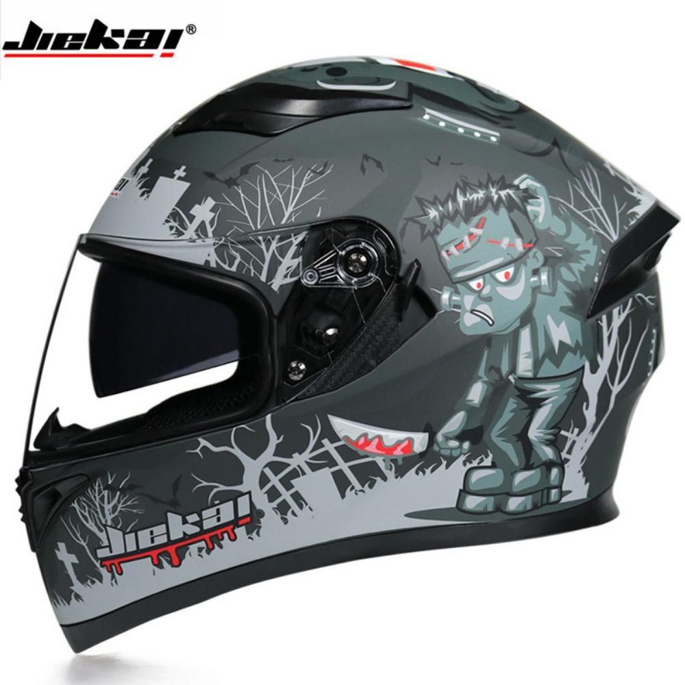 Double Lens Motorcycle Helmet Men's Off-Road Running Helmet Electric Vehicle Women's Winter Full Cap Full Helmet