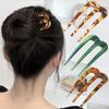 1pc Acetic Acid Hair Forks Three Teeth Hair Sticks U-Shape Hair Comb Bun Hairpin Women Girls Hairstyle Hair Accessories Headband