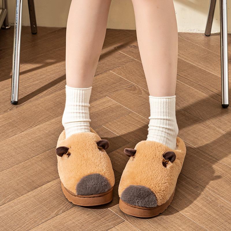 Cute Kapibara Cotton Slippers 2025 New Autumn and Winter Home Mao Mao Shoes Warm Indoor Cotton Shoes