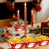 12pcs Christmas Decor Cartoon Santa Claus Pattern Popcorn Box Movie Night Snack Tray Set Xmas New Year Dining Table Decoration