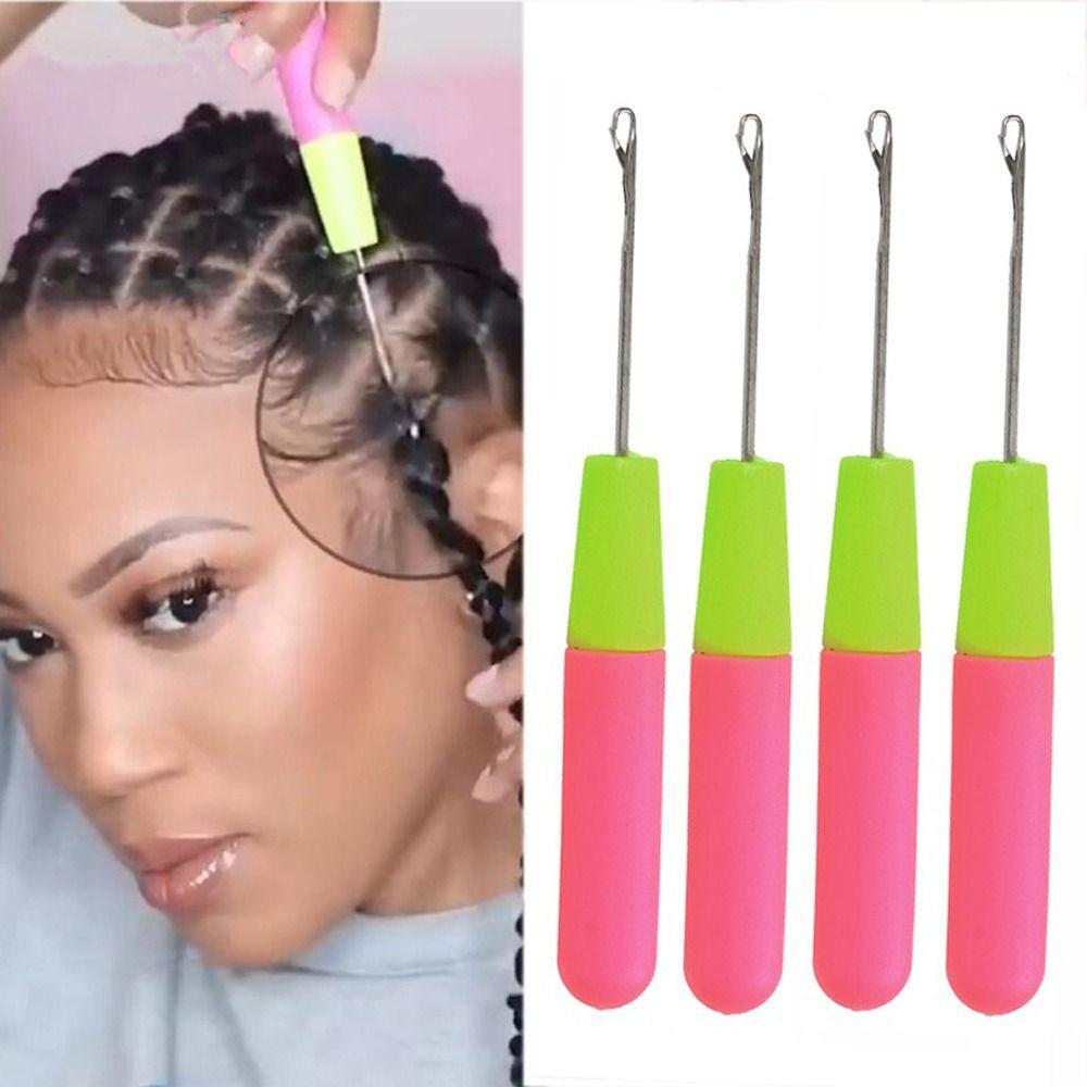 5pcs/set Metal Crochet Hook Needle Knitting Micro Hook Needle Dreadlock Crochet Needle  Twist Hair