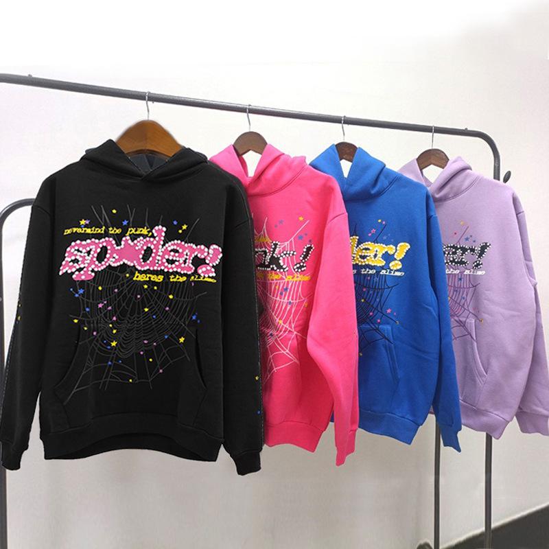 Heavyweight Spider Web Foam Print Fleece Hoodie (450G)