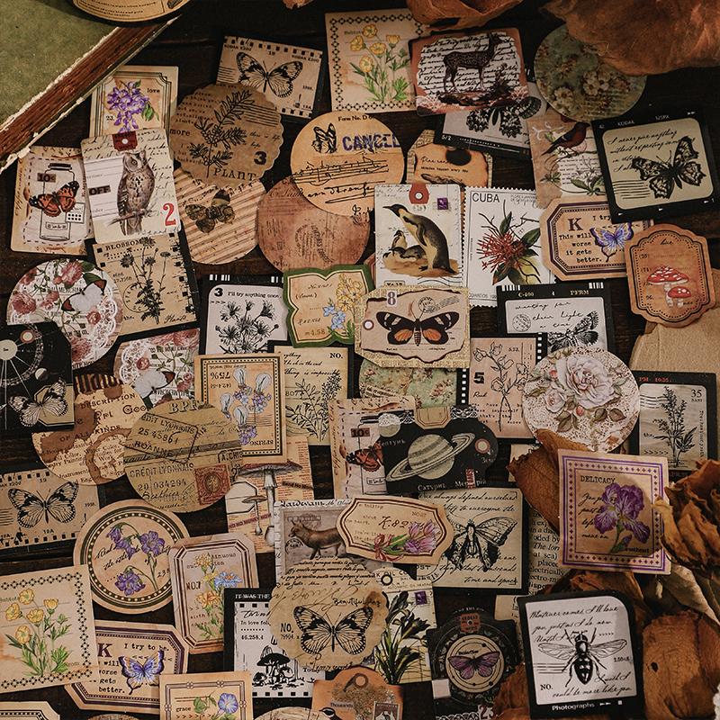 Journamm 44-46 шт. Винтажные наклейки Милые цветы Липкие DIY Скрапбукинг Декор Junk Journal Коллаж Фотоальбом Наклейка Канцелярские товары