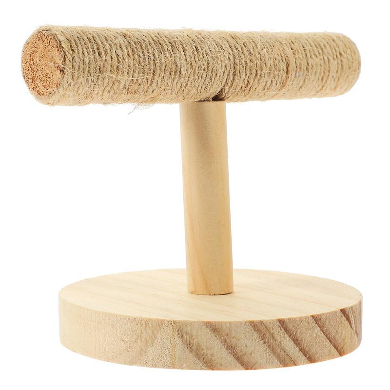 Wooden Parrot Perch Stand for Small Birds Natural Wood Bird Playground Decorative Desktop Bird Perch for Parakeets Cockatiels