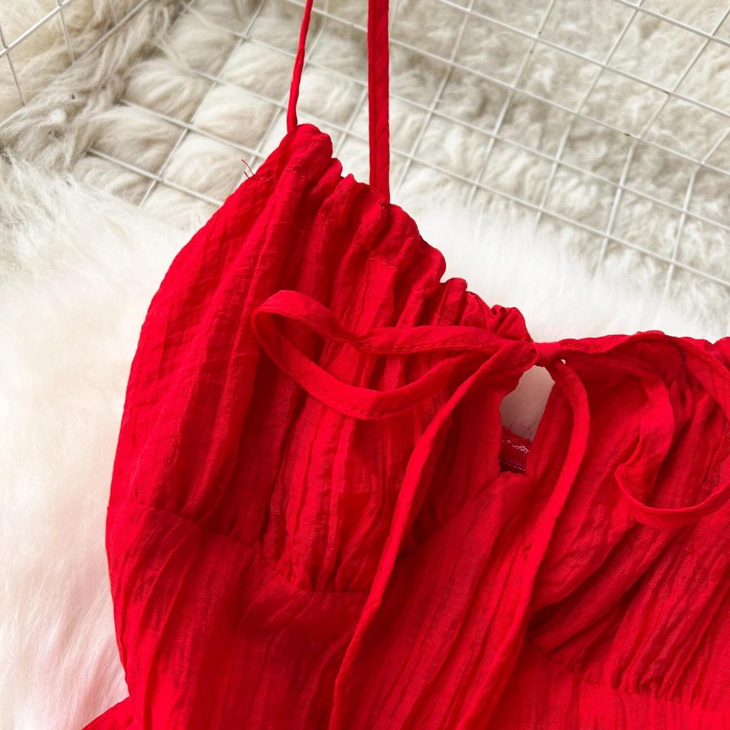 Маленькая одежда с милым бантом и квадратным воротником, облегающие короткие юбки с оборками, сексуальное платье на бретельках с открытой спиной