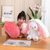 Transformed Into Strawberry Rabbit Doll Fruit Pillow White Rabbit Plush Toy Doll Girl Rag Doll Gift