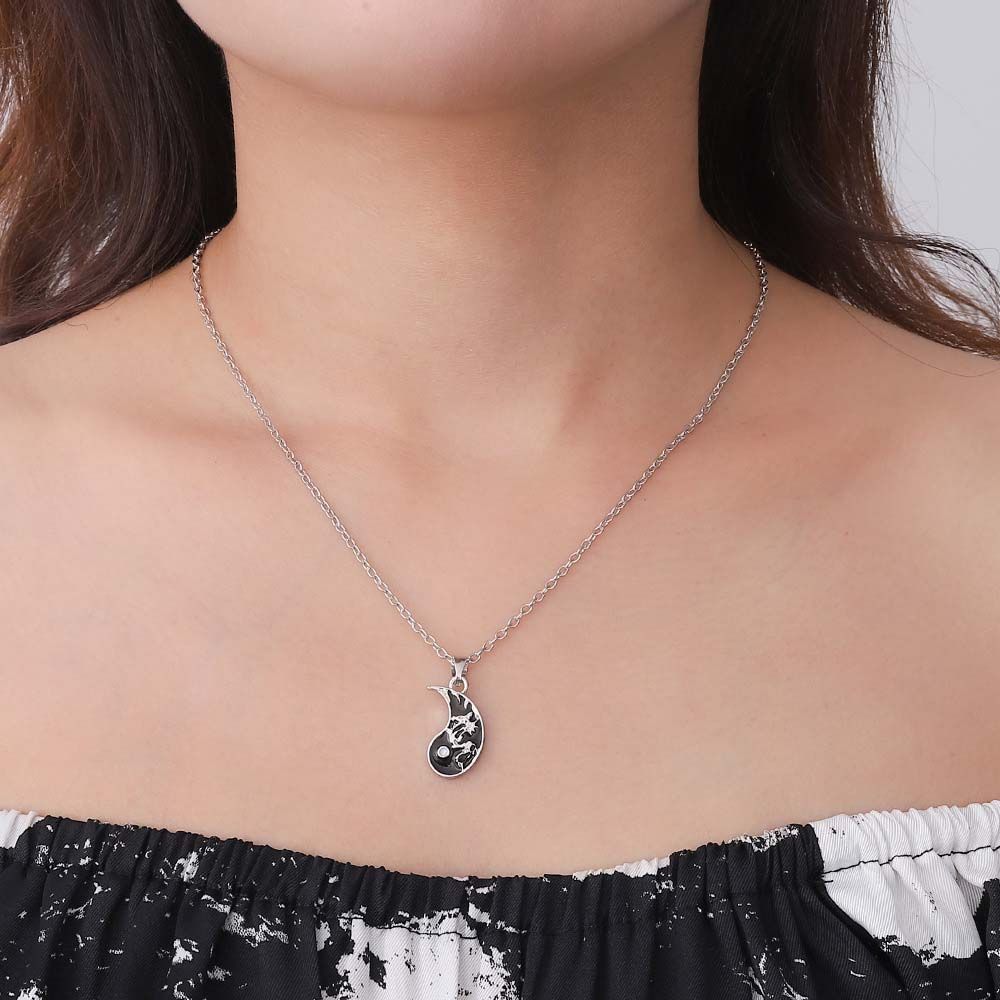 Инь Ян подарок на день Святого Валентина кулон колье пара кулон Тай Чи ожерелье ключицы ожерелье