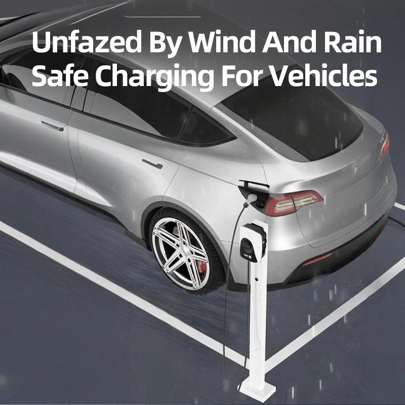 Tesla 7 кВт IEC62196-2 Тип 2 32А Электромобиль 3-фазный Для Skoda Enyaq Smart Car Быстрая автоматическая зарядная станция Подключение к разъему Управление через приложение на телефоне
