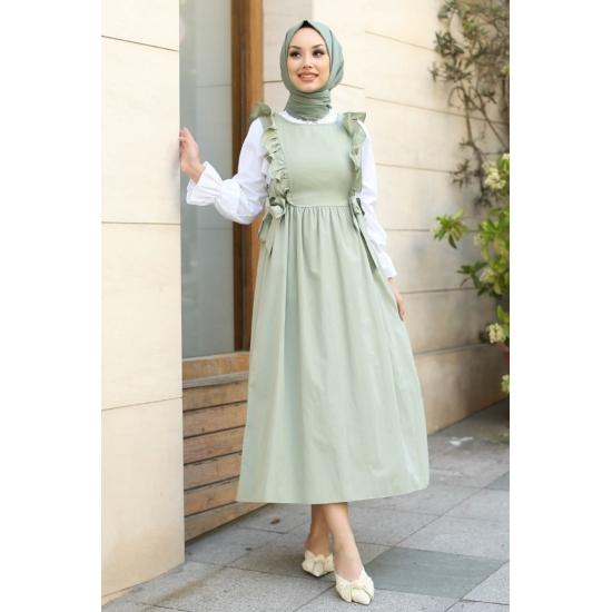 Frilly Laced Hijab Dress Casual Confort Gilet