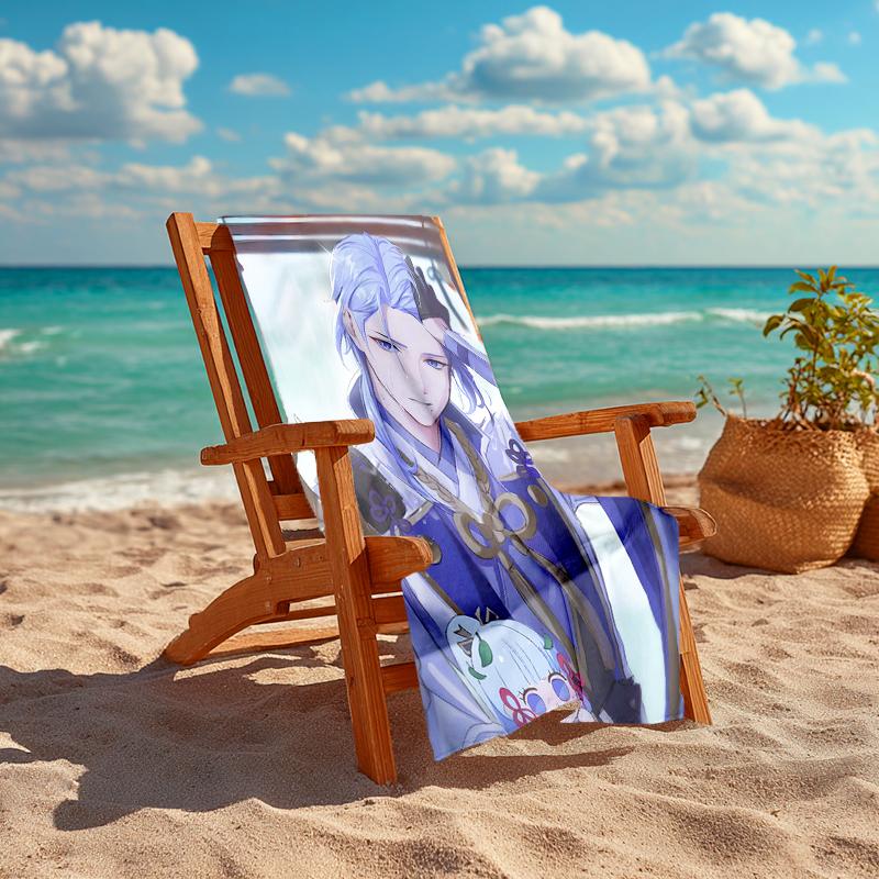 1pc Genshin Impact1 Beach Towel, Comfortable and Thick, and Swimming/Bath/Picnic/Camping Towel, Suitable for Seaside Beaches