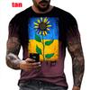 Ukraine Flag Summer Men T Shirts Sunflower 3D Printed T Shirt Vintage Camo Short Sleeve Fashion Letters Casual Clothes