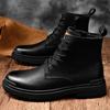 High Top Genuine Leather Men Boots Breathable British Formal Dress Shoes Luxury Ankle Boots for Mens Motorcycle Boots Work Boots