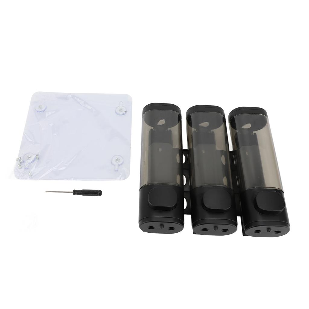 3 In 1 300ml Press Liquid Soap Dispenser Wall Mount Bathroom Shower Shampoo Hair Conditioner