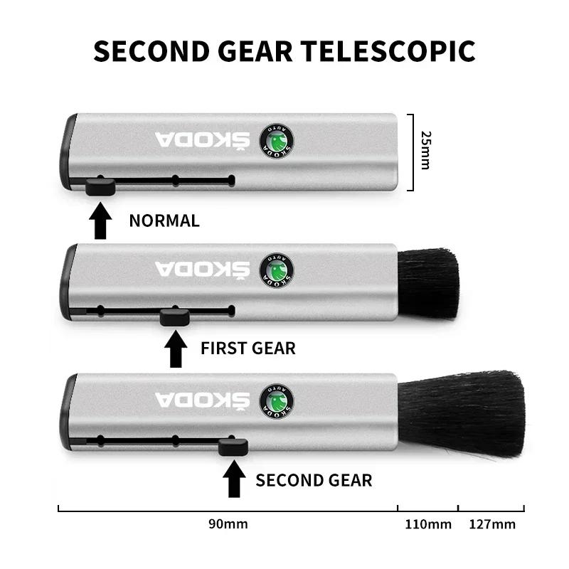 Car Cleaning Retractable Brush Air Vent Dusting Tool For Skoda Fabia Superb Yeti Octavia Rapid Kodiaq Mk3 A4 A6 A7 2 3 A5 Kamiq