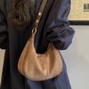 Retro Suede Small Bag Women's 2025 New Niche Design Crescent Bag Korean Version Ins Shoulder Messenger Bag