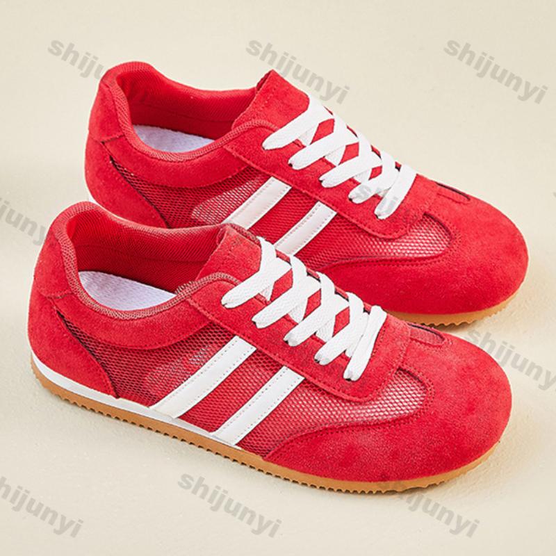 Модная женская обувь 2025 Лето Новые дышащие сетчатые Нескользящие кроссовки Модная удобная обувь на шнуровке для увеличения роста Женская повседневная обувь