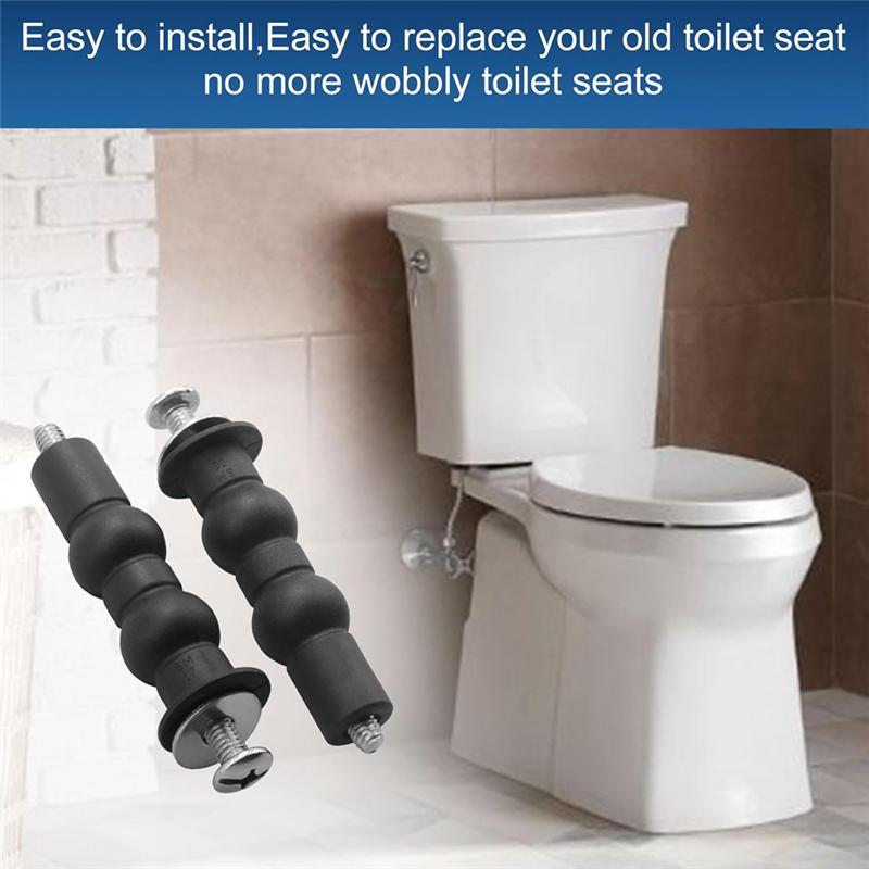 B-Est 4 Pack Universal Toilet Seat Screws For Toilet Seat Top Tightening Nut Hardware Kit Fit For Standard-Kohler And More