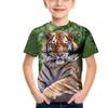 Summer Loose 3D T Shirt Funny Animal Children Tee Wolf Tiger Shirts Casual Short Sleeve Cartoon Kids Top Boys Girls