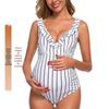 Women's Maternity High Waist One-Piece Swimsuit - Sexy 2025 European & American Style 