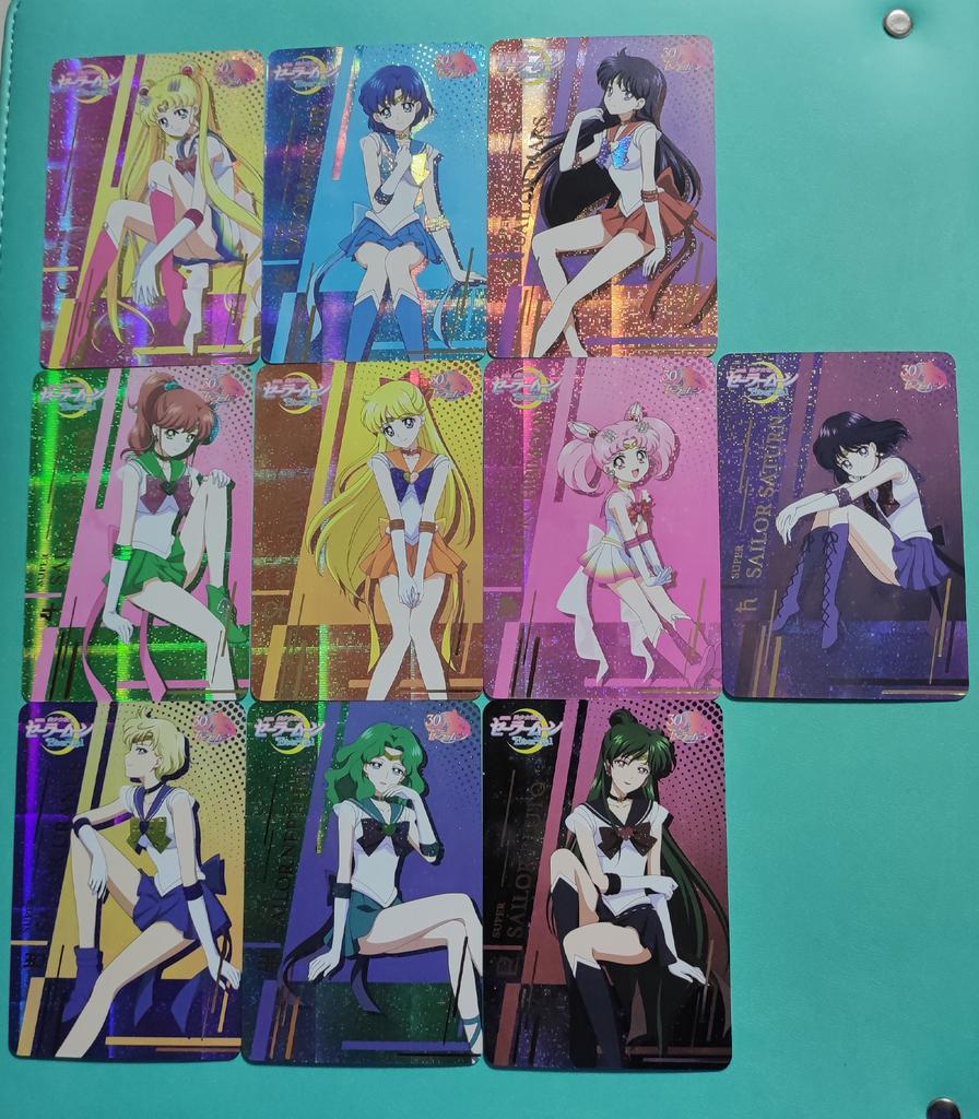 10pcs/set Diy Sailor Moon Gilding Self Control Collect Signature Trading Flash Card Anime Cartoon Christmas Gift Toy