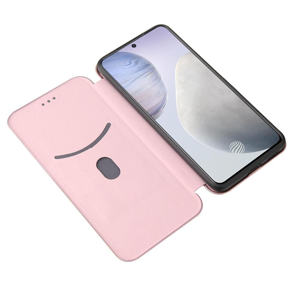 Кожаный флип-чехол для Vivo X30 Pro с отделением для карт и дизайном из углеродного волокна. Простой и деловой стиль для IQOO U3.