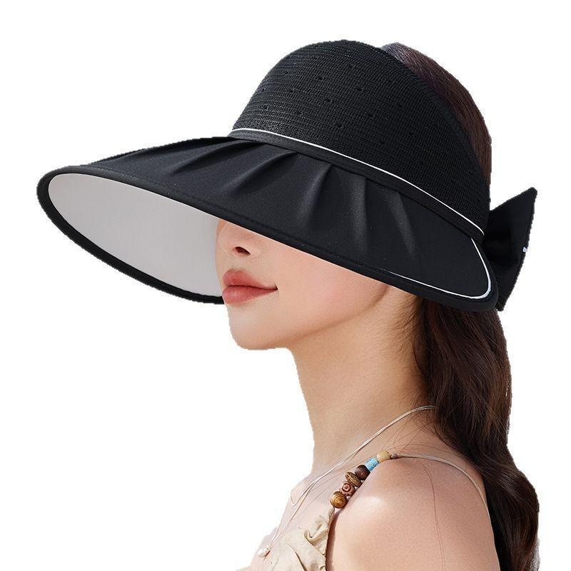 Летняя широкополая шляпа от солнца с декором в виде банта и дышащим дизайном