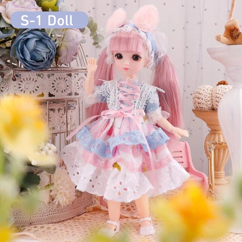 Кукла BJD для девочек, 30 см, аниме-кукла, 23 шарнира, подвижное тело с юбкой, шляпа, головной убор, игрушка «сделай сам»