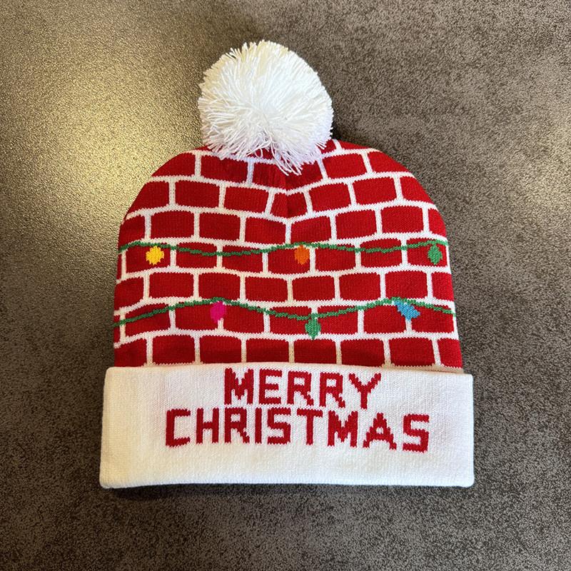 Милый лось снеговик Санта Клаус узор Рождественская тема Теплая вязаная шапка для взрослых Теплая зимняя праздничная мода