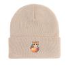 Cat Fruit Print Knitted Cap Beanie, Skull Cap Cancer Chemo Fit Trendy Headwear Knit Hat Beanie