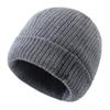 Winter-weight Short-pile Beanie Outdoor Knitted Hat Unisex Solid-colour Woolly Hat Baseball Cap