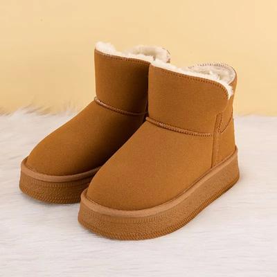 Женская обувь, мягкие зимние ботинки для женщин, элегантные, на среднем каблуке, теплые, зимние, водонепроницаемые, нескользящие, удобные, новинка 2024 года