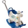 Toddler Rocking Horse For 1-3 Year Olds 4-In-1 Design Detachable Balance Board Push Handle Smooth Wheels With Sound Blue