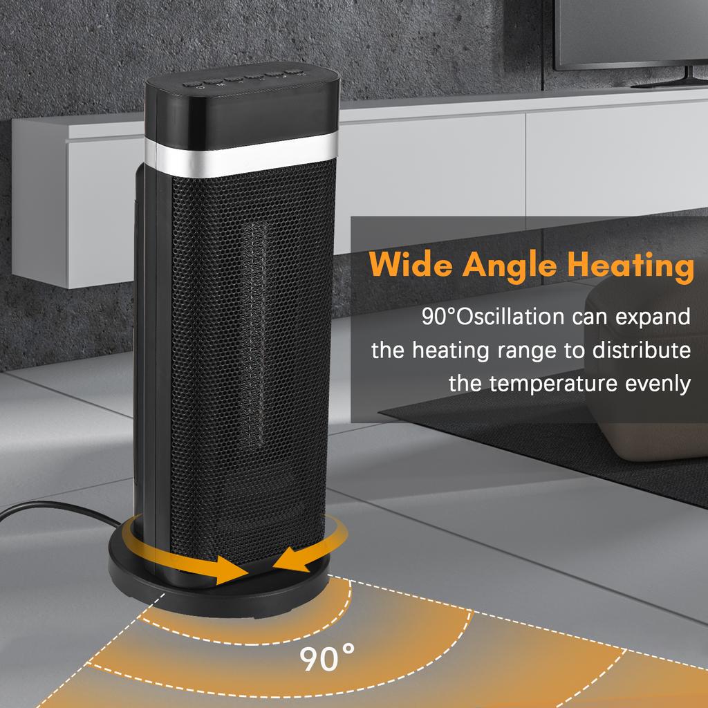 1500 Вт портативный обогреватель с дистанционным управлением 90 градусов колебательный керамический обогреватель со светодиодным дисплеем 4
