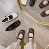 One-word Buckle Literary Style Versatile Thick Heel Single Shoes Ballet Shoes Retro Fashion Classic Mary Jane Shoes Women's 2025 New