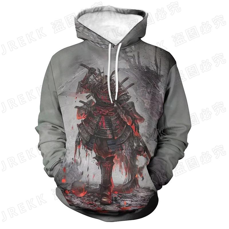 Spring Autumn Japan Ronin Samurai 3D Print Hoodies Men Women Children Hooded Harajuku Cool Swearshirts Fashion Streetwear
