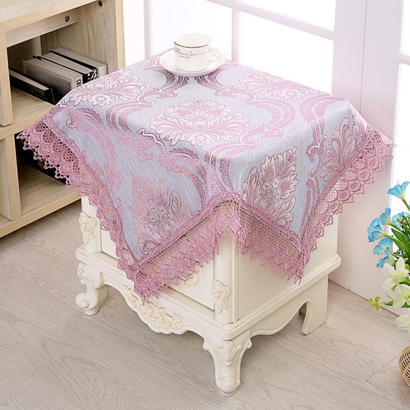 Bedside Table Cover Towel Cover Cloth Small Round Table Coffee Table Cloth Square Microwave Refrigerator Household Cloth Lace Universal Cover Towel