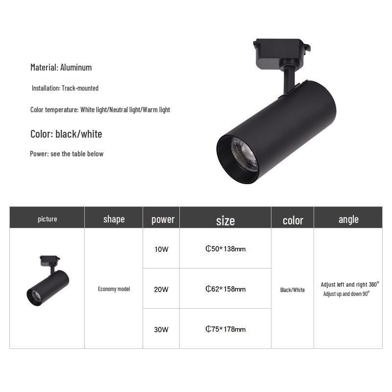 Adjustable Aluminum LED Track Spotlight for Showroom or Store