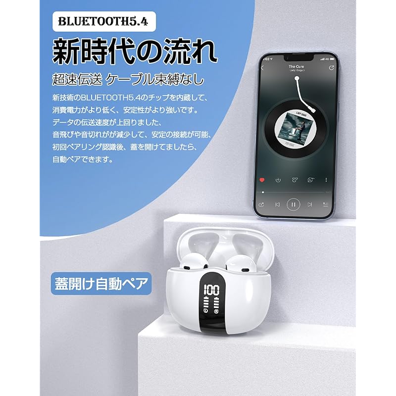 [High End , Clear Sound [Deep Bass] Wireless Earphones Bluetooth Earphones Bluetooth5.4 Earphones Hi-fi Sound Quality AAC Double Microphone ENC Noise