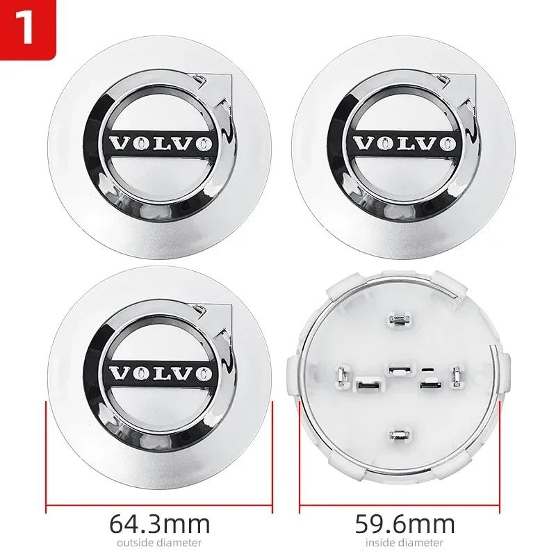 4PCS 64mm ABS Car Wheel Hub Center Cap Logo Emblem Dustproof Cover for Volvo RDESIGN XC60 XC90 V60 V40 XC40 V50 S60 V70 C70 AWD
