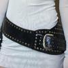 Retro European And American Style Leather Rivet Pin Buckle Adjustable Waist Seal Belt 2023 Trendy Personalized Women'S Belt