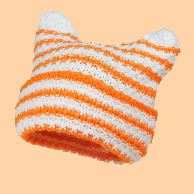 Вязаная шапка «Маленький дьявол» Женская осенне-зимняя шапка Милые ушки Вязаная шапка для разных возрастов