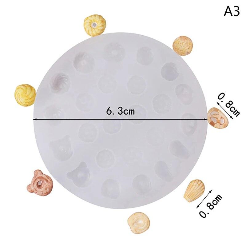 Mini Bread Biscuit Cake Silicone Mould For Clay Food Mold DIY Kitchen Resin Accessories Toy Dollhouse Miniature Accessories