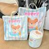4Pcs/Set Cartoon Bear Laundry Bag Zippered Puppy Printed Laundry Bag  Laundry Care