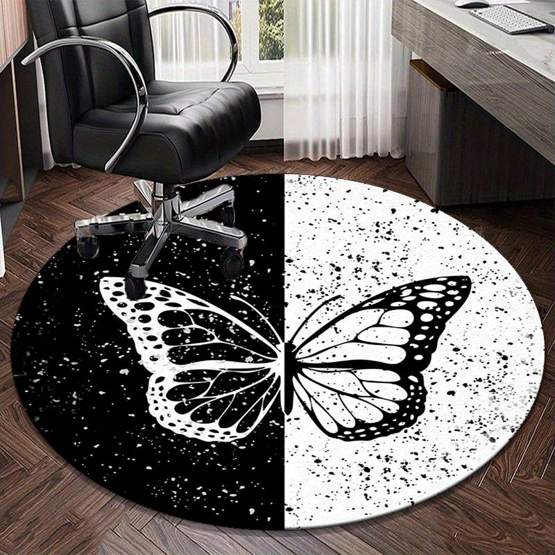 Butterfly Garden Fantasy round carpet Chair cushion Round Entryway Rug, Soft Round Rugs for Living Room, Bedroom, Circle Carpet decor gifts