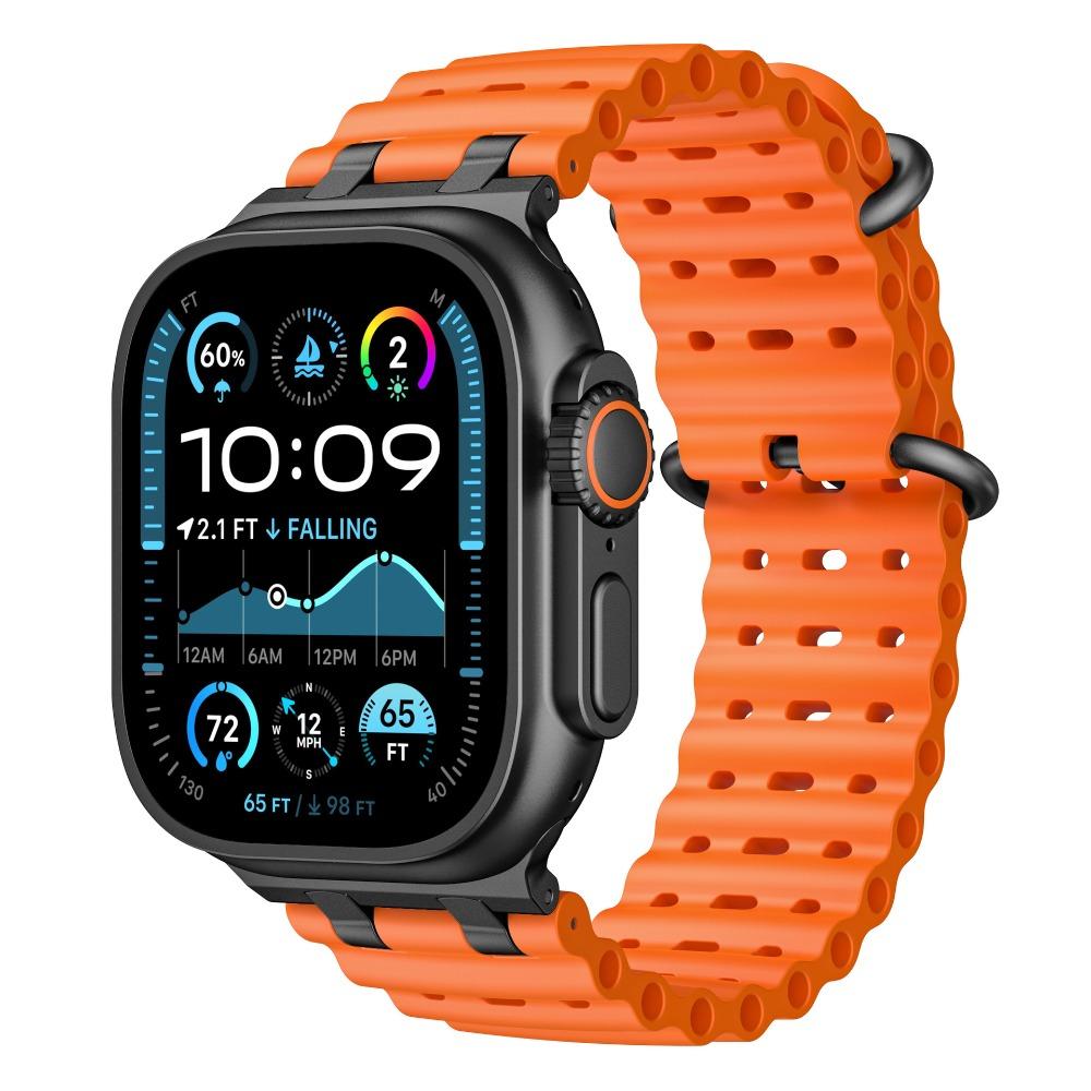 Ocean Silicone Sports Band for Apple Watch Ultra2 49mm Series 10 46mm Soft Loop Strap for Series 9 8 7 6 5 4 SE 45mm 44mm Correa