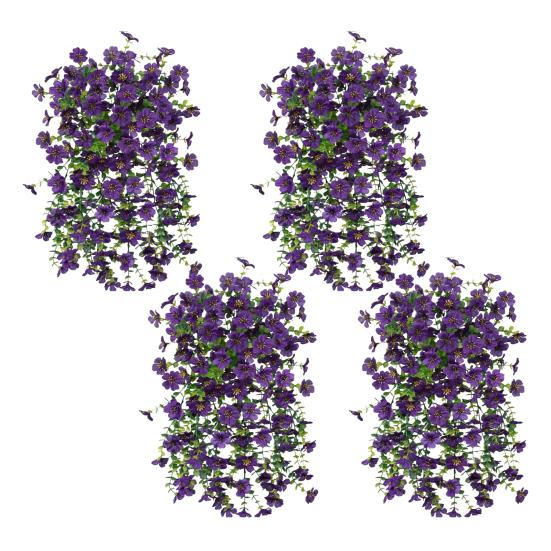 1/4 шт. Подвесной искусственный цветок фиалки, Устойчивый к УФ-лучам, Искусственный шелковый цветок