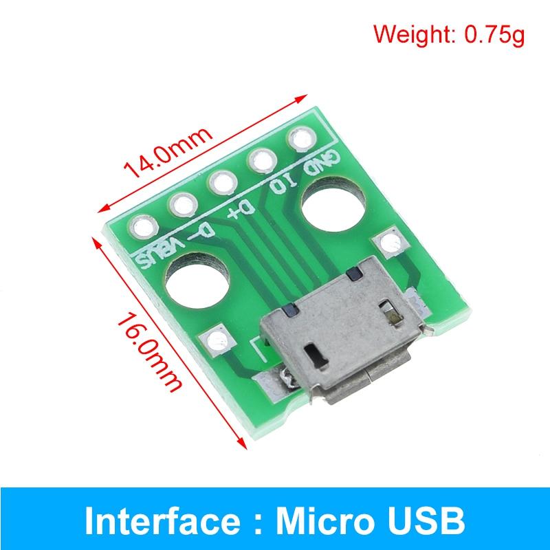 5/10 ШТ. USB-разъем папа / MINI MICRO USB на DIP-адаптер, разъем мама 2.54 Разъем Тип-C USB2.0 3.0 Конвертер-мама