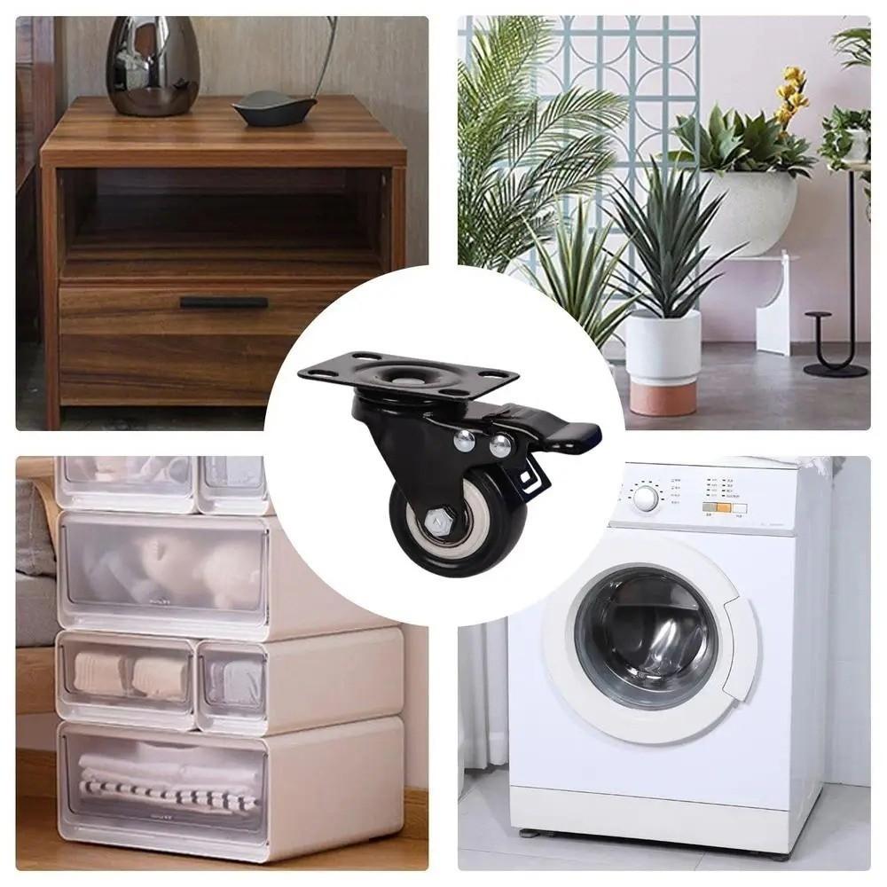 4 шт. Удобные колеса с поворотом на 360°, Сверхпрочные колеса, Бесшумные, Плавный ход, Резиновые колеса с тормозом, Колеса, Верстак, Тележка