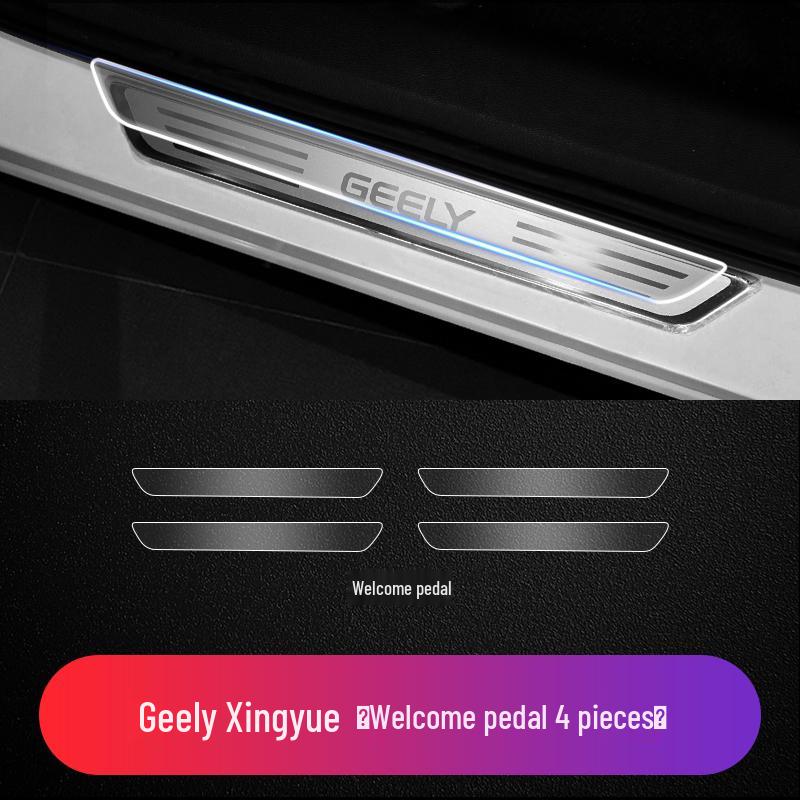 Geely Xingyue/Xingyue L/S Защитная пленка из ТПУ для приветственных накладок на пороги, защита от царапин, прозрачная накладка на порог двери