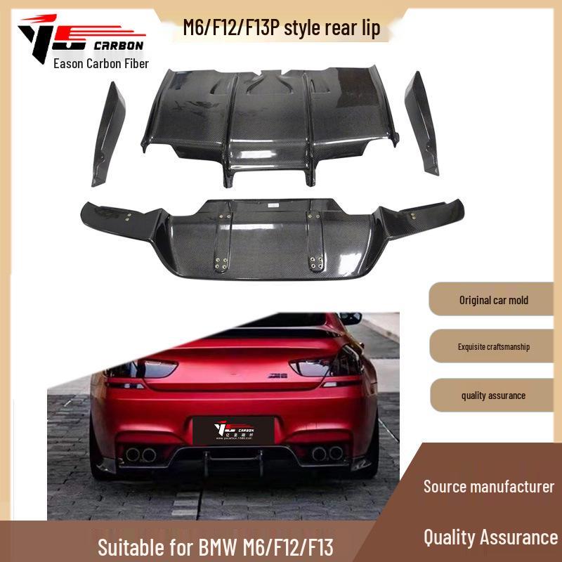 Compatible 2012-2016 BMW M6 F12/F13 Carbon Fiber Rear Diffuser PSM Style